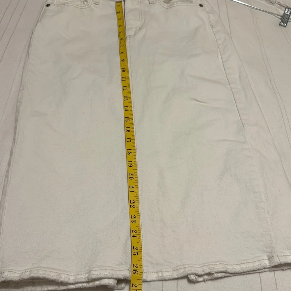 Universal Thread Women Skirt White Cotton Blend Straight Pencil Knee Length - Picture 5 of 6